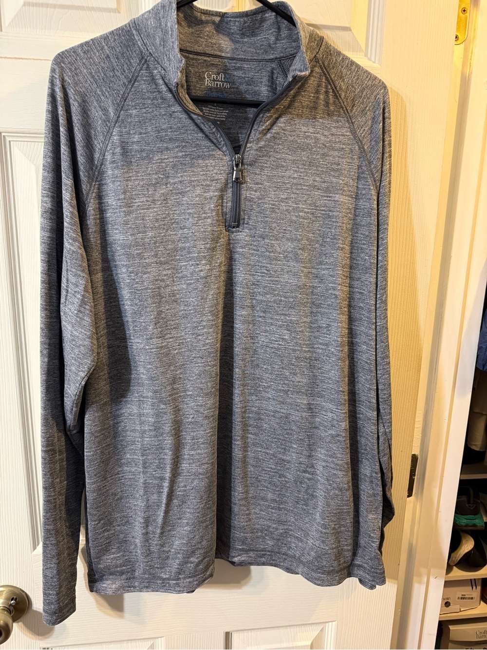 croft & barrow Men's Heather Gray Half-Zip Performance Pullover
